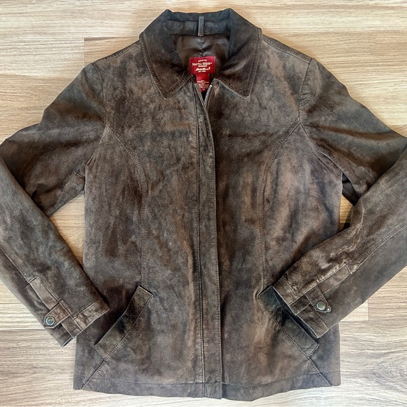 Eddie Bauer Women's Seattle Suede Leather Brown Jacket, Long Sleeves Zip, Size M - Picture 1 of 5